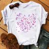 Graphic T-Shirt Women Clothing Harajuku Heart Print Aesthetic Basic O-Neck Tops Casual Tshirt Tee Fashion Roupas Femininas