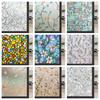 45/60/90Cm Rainbow Window Privacy Film 3D Decorative Vinyl Stained Glass Decals Static Cling Non-Adhesive Window Film Stickers