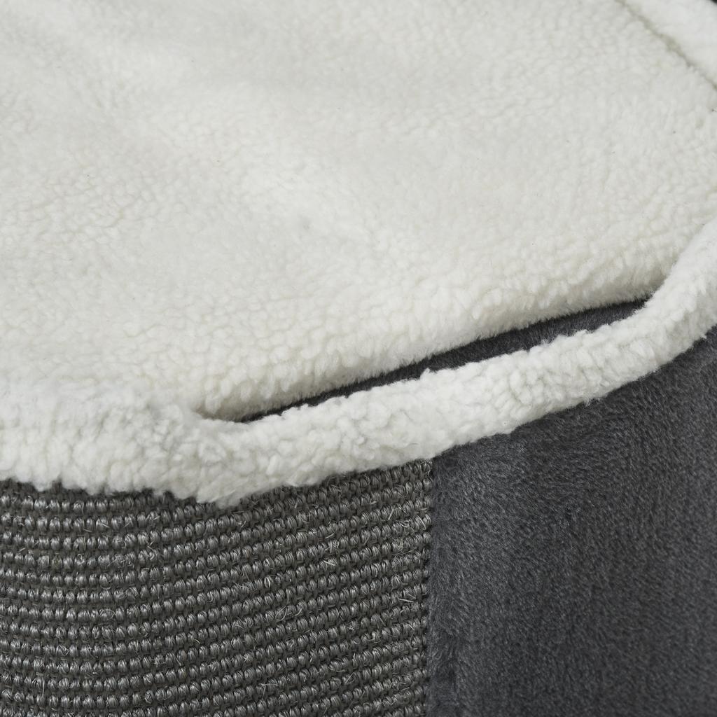 Cat Barrel Scratching Post Cat Tree for Indoor Cats Kitten Climbing Frame Pet Play Tower Soft Plush & Lamb Fleece Grey