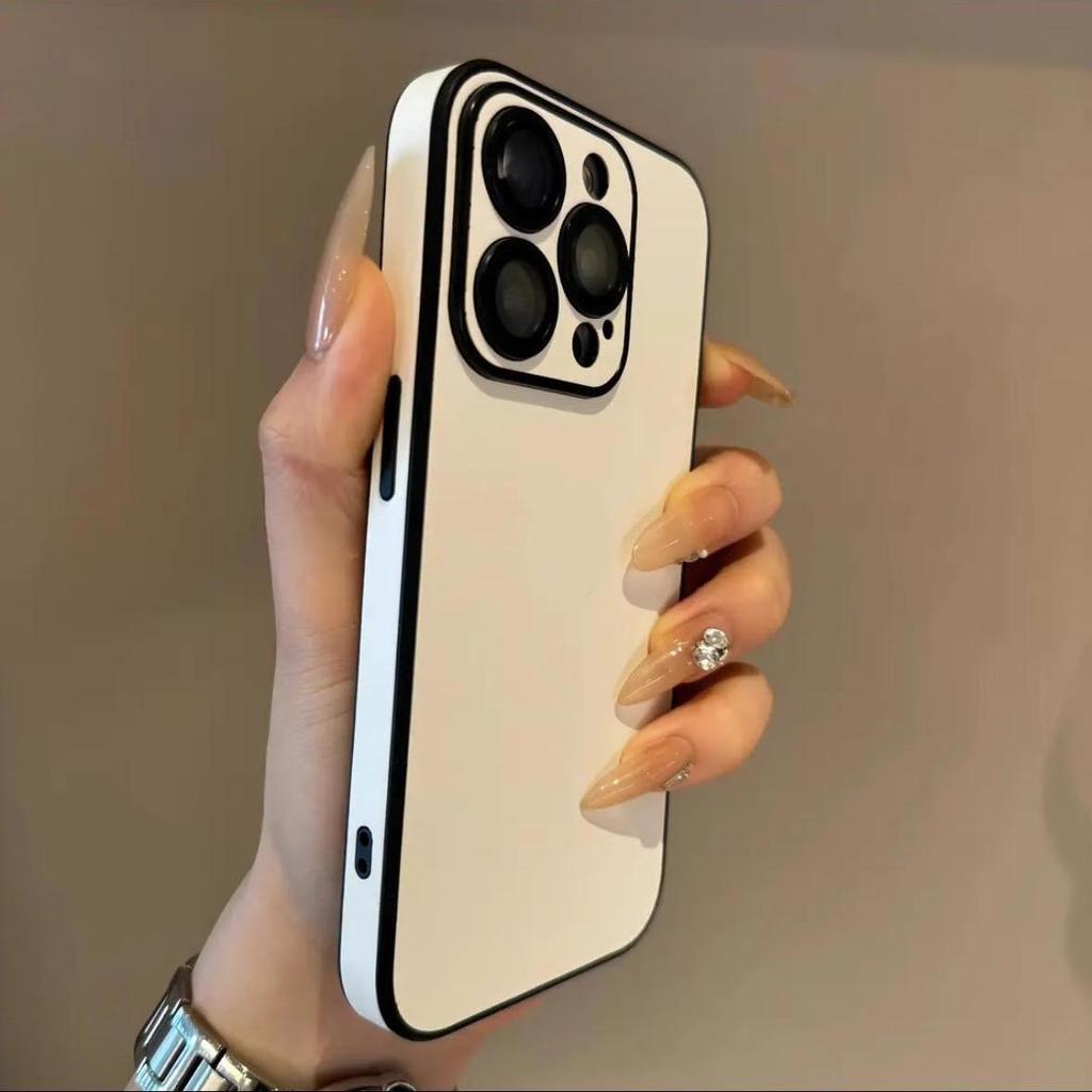 Чехол для телефона из ПУ кожи для iPhone 16 15 14 Plus 13 12 11 Pro Max Защита объектива Мягкий силиконовый бампер Ударопрочный Матовый чехол