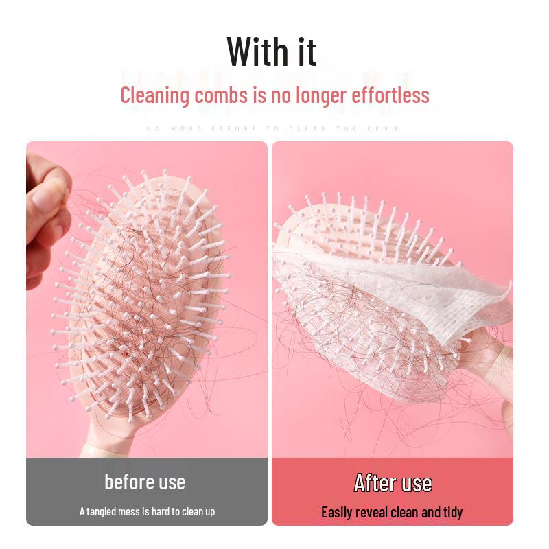 Japanese Air Cushion Comb Cleaning Sheets - Protective Net, Portable, 50 Pieces