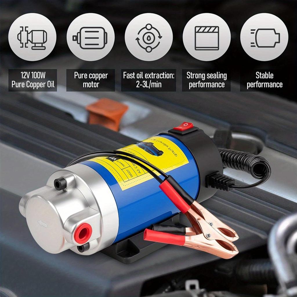 Electric Oil Pump - Portable 24V Car Oil Extractor Transfer Pump Oil/Crude Oil Fluid Suction Pump Fuel Engine Oil Extractor Siphon Tool
