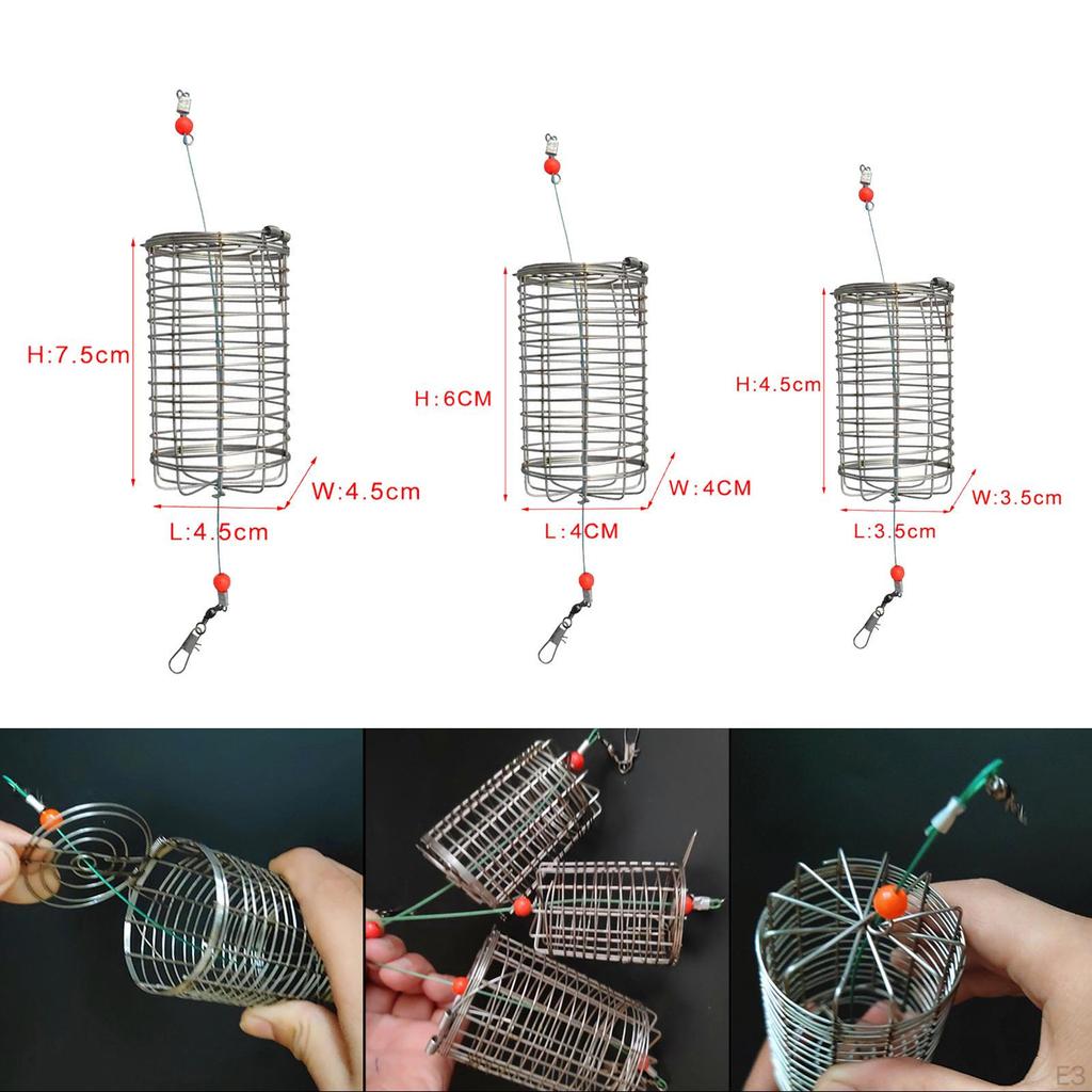 5pcs Carp Fishing Cage Feeder Basket Holder, Anti-rust Coarse Small Tackle Kit