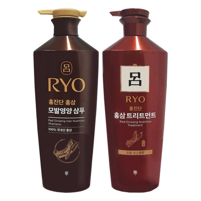 Ryo Шампунь для питания волос с красным женьшенем Hongjindan 820 мл + Бальзам 820 мл (29988843)