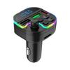 Car Bluetooth 5.0 FM Transmitter Handsfree Car Kit With PD 30W Type-C Dual USB 3.4A Fast Charger Ambient Light Cigarette lighter