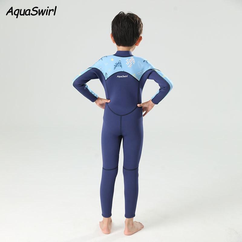 Kids UV Protection Rash Guard Swimsuit Long Sleeve One-Piece Boys Girls Quick Dry Swimwear 2.5mm Thickness