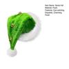 Unisex Velvet Santa Hat with Bells Green/Red Fluffy Christmas Hat with Pompom Ball for Holiday New Year Party Supplies