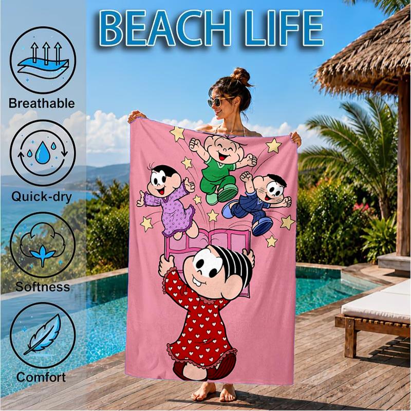 Monica's Adventures In Colorful Land Beach Towel, Super Soft Microfiber, Perfect Gift for Her/Him, Birthday, for Pool, Beach, Travel, Beach Party