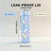 1PC Medical Supply Sticker Pack 750ml Color Plastic Sports Water Bottle Leakproof Flip Straw Lid Suitable for Sports Office Home Use