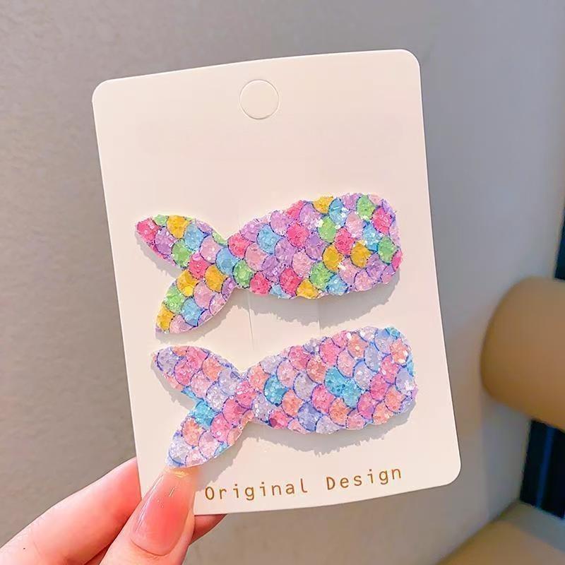 Новые модные детские заколки для волос с изображением русалки, заколка для волос с рыбьим хвостом и блестками для девочек, детские аксессуары для волос