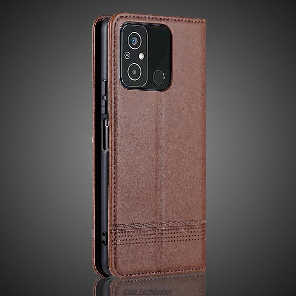 Роскошный магнитный адсорбционный кожаный чехол для Xiaomi POCOPHONE POCO C55 Flip Cover Защитный чехол Capa Fundas Coque