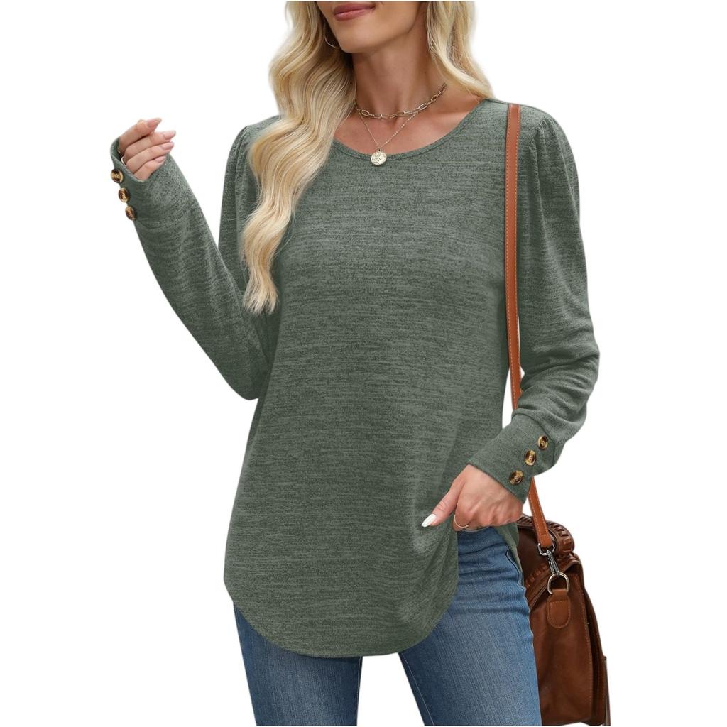 Женский модный однотонный топ с длинным рукавом