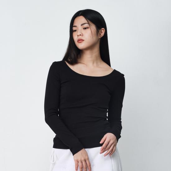 Remove No Bra Wear Deep U Neck Long Sleeve Easy Bra Tie