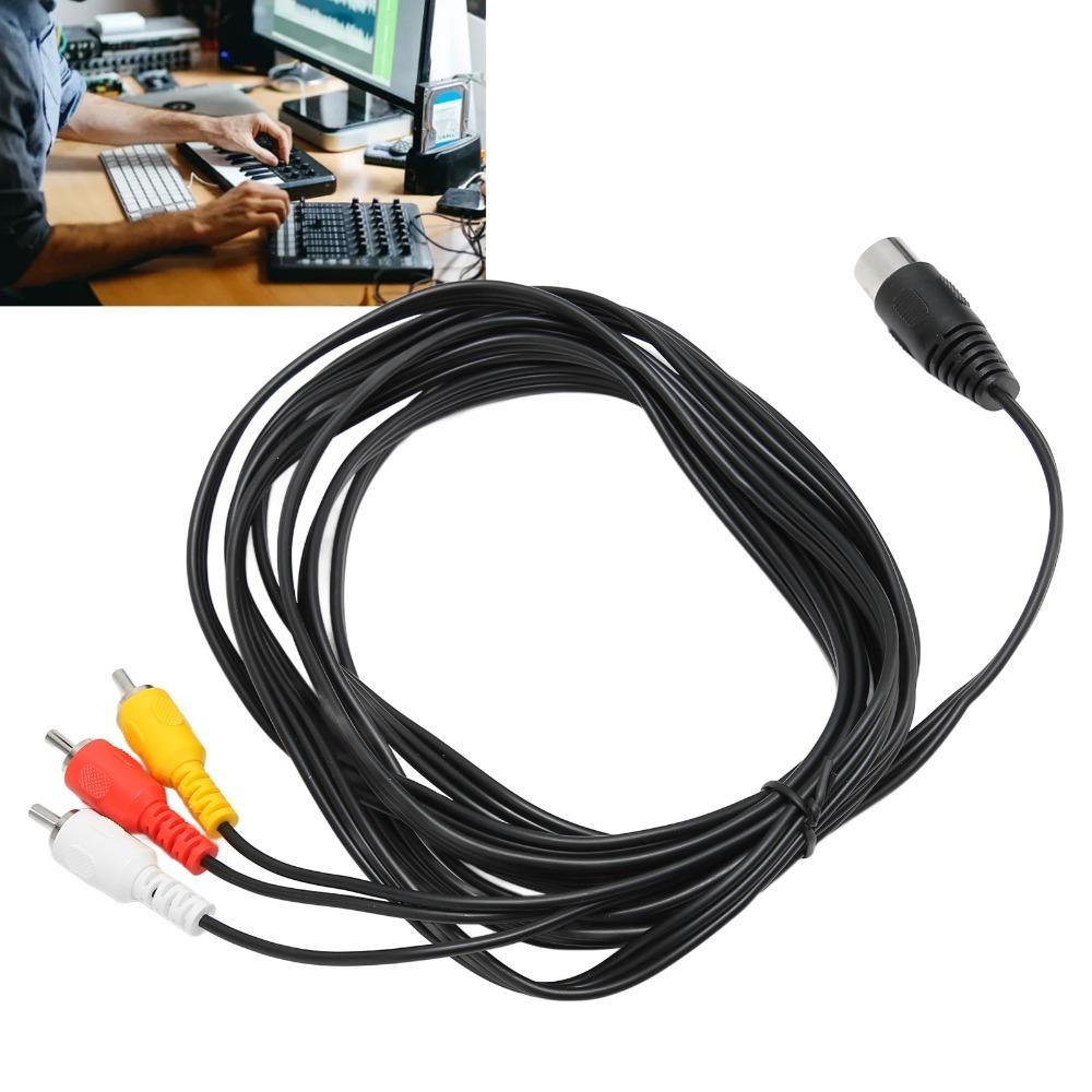 9.8ft DIN 8 Pin Male to 3RCA Male Cable Plug and Play DIN 8 Pin to 3RCA Audio Equipment