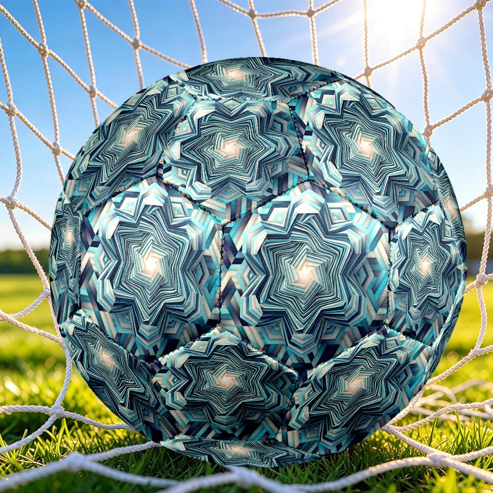 1pc Geometric Themed Soccer Ball, Size 5, Lightweight PVC Material, Outdoor Training Soccer Ball Gift. q62278