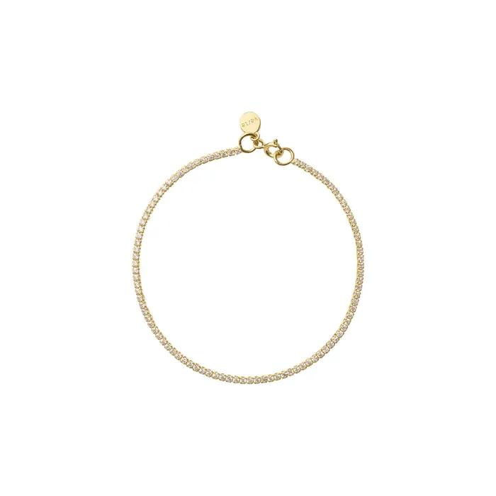 [Серебро 925 пробы] Huit.silver.86 / браслет с тонкой ручкой-росинкой (золото)