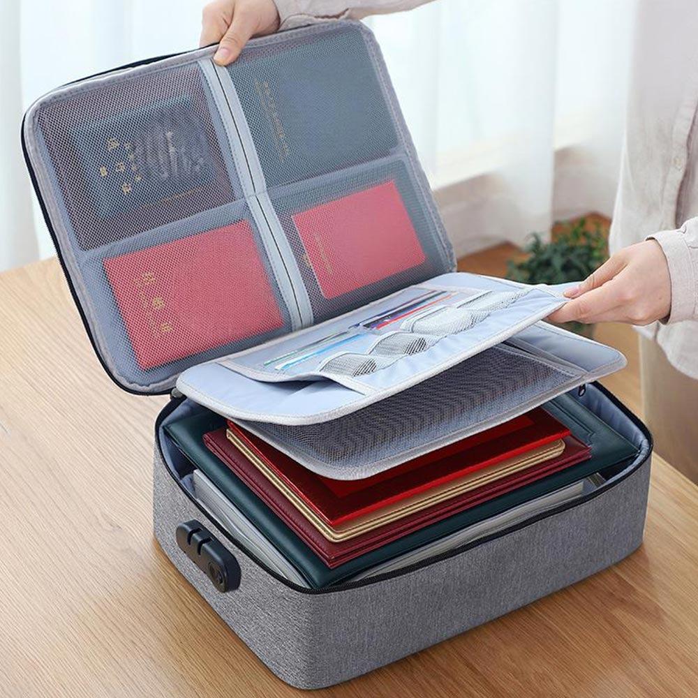 with Lock Zipper Travel Tote Bag Waterproof Briefcase Organizer  Document Tickets Protection