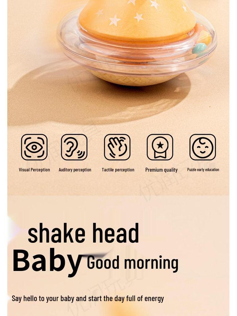 Деревянная пирамидка с мультяшными животными - Милая игрушка-неваляшка для малышей