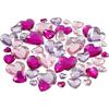 Rhinestone Heart Glue-On Stones - Pink - 6 To 14 Mm - 252 Pcs