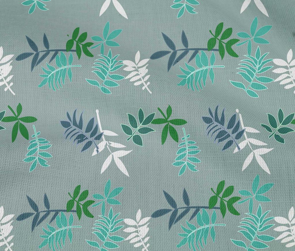 oneOone Cotton Flex Dusty Blue Fabric Leaves Quilting Supplies Print Sewing Fabric By The Yard 40 Inch