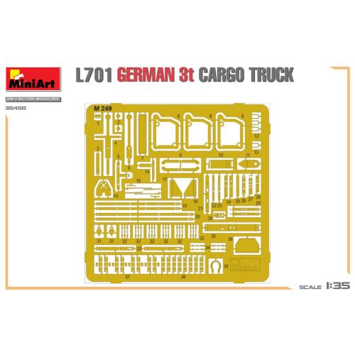 Miniart 1/35 L701 German 3-Ton Cargo Truck Plastic Model MA35450
