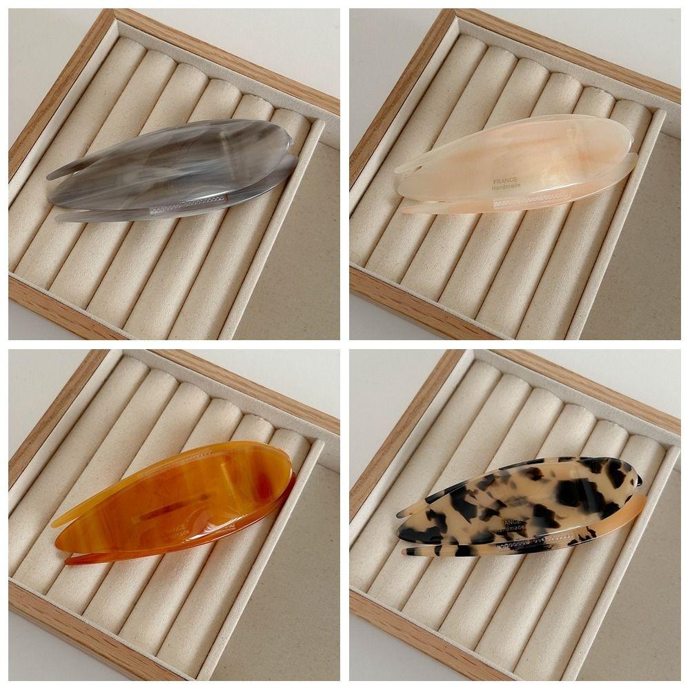 Sweet Leopard Hair Clip Elegant Kroean Style Barrettes Temperament Acetic Acid Duckclip Women