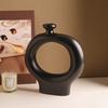 2PCS/Set Creative Modern Black and White Striped Ceramic Vase, Irregular Decorative Flower Vase for Home Decor