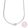 925 Sterling Silver  Necklace Ball Barrel Clasp Snake Chain Necklace For Fashion Bead Charm DIY Jewelry Making
