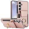 Чехол для Samsung Galaxy S24 с кожаным покрытием из ТПУ, подставка-kickstand, держатель для карт, чехол для телефона