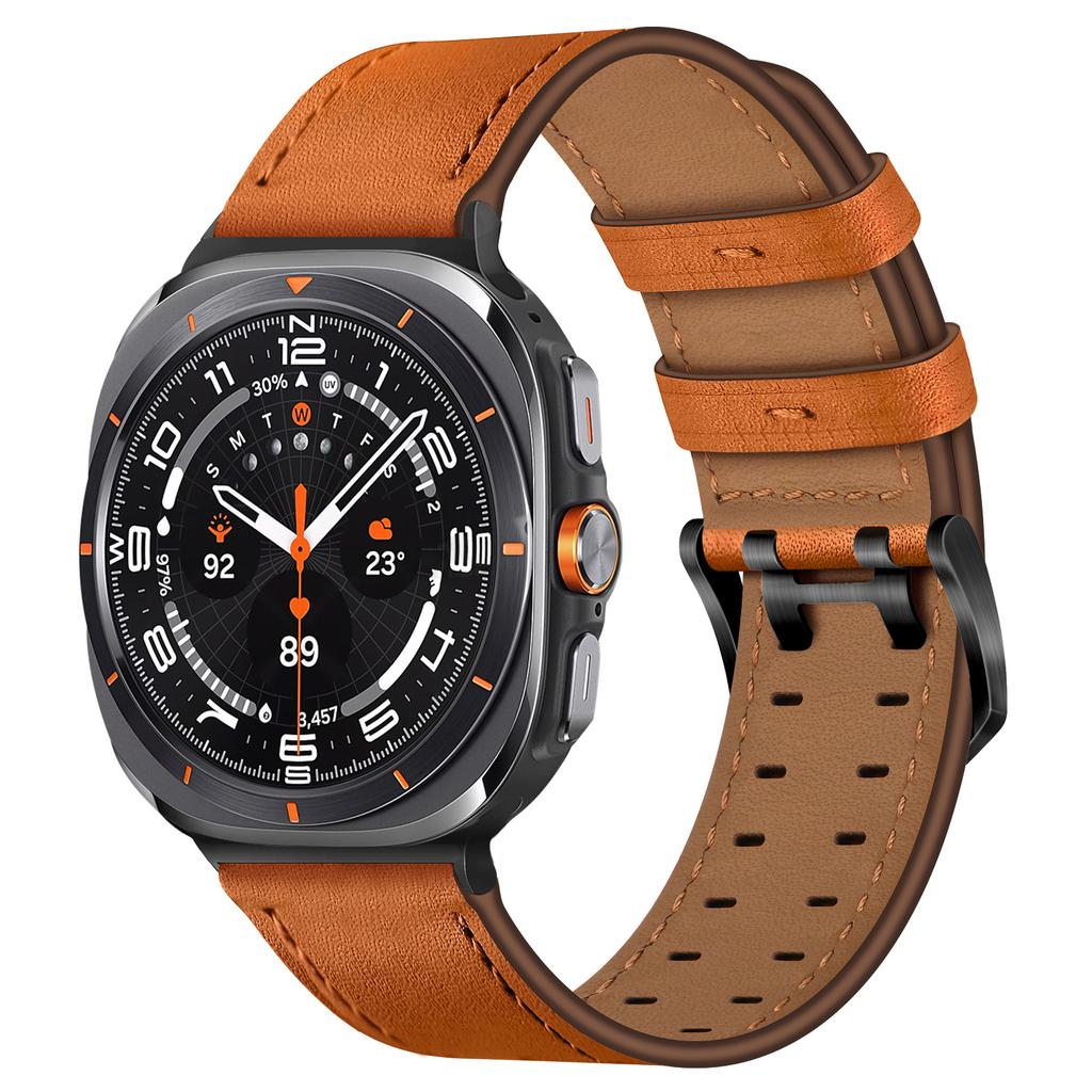 Ремешок для Samsung Galaxy Watch8 44мм/40мм/Watch8 Classic 46мм, застежка с двумя шпильками, ремешок из натуральной коровьей кожи