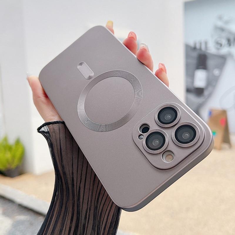 Модный продвинутый магнитный чехол Magsafe с беспроводной зарядкой для IPhone 14 11 13 12 Pro Max 14 Plus, стеклянный защитный чехол для объектива