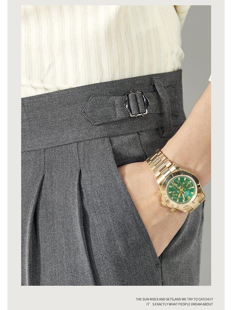 Мужские модные брюки-платья с регулируемой пряжкой «Париж», с высокой посадкой, не требующие глажки, прямого кроя