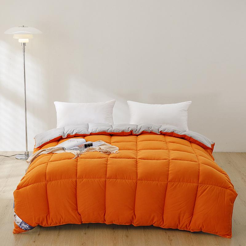 Зимнее одеяло из чистого хлопка и перьевого шелка - двуспальные и односпальные размеры для использования в гостиницах или общежитиях