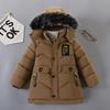 Children's Clothing Boys Winter Cotton-padded Clothes Mid-length Thickened Plus Velvet Big Fur Collar Cotton-padded Clothes