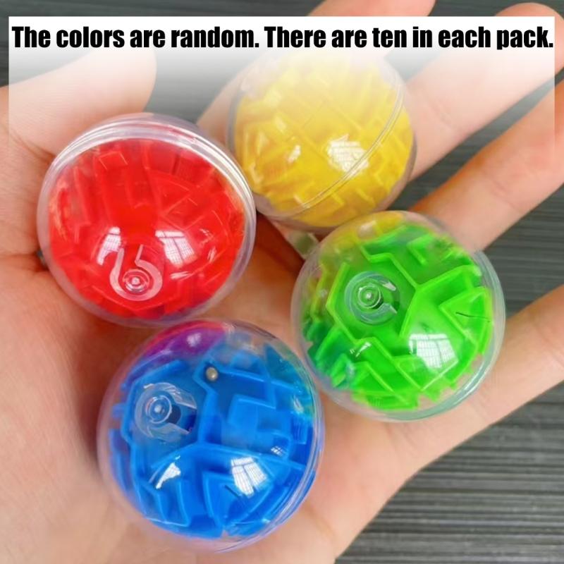 10PCS 3D Labyrinths Cubes Set Cognitive Training Maze Puzzle Toy Portable Travel Friendly Bead Maze Toy Safe For Children
