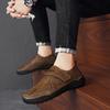 Leather Shoes Men's 2025 Autumn New One-pedal Loafers Men's Pure Hand-stitched Soft-soled Non-slip Large-size Dad Shoes