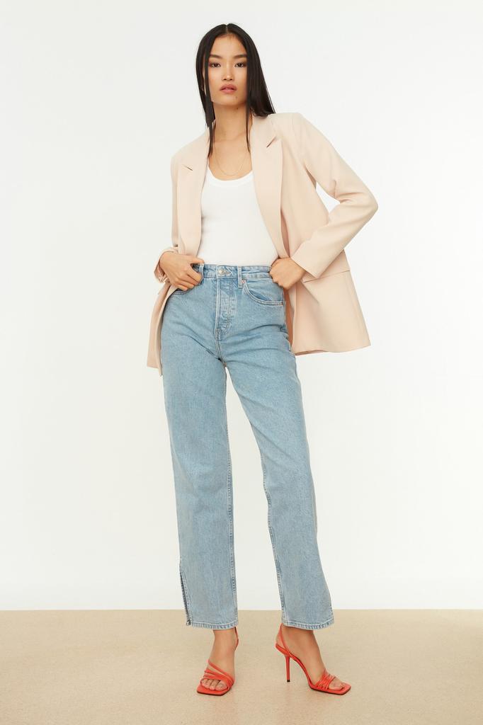 Women's Fashion Blazer Jacket Coat Lapel Long White Oversize Lined Woven Blazer Jacket