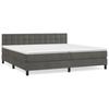 3141564 vidaXL Lit à sommier tapissier et matelas Gris foncé 200x200cm Velours