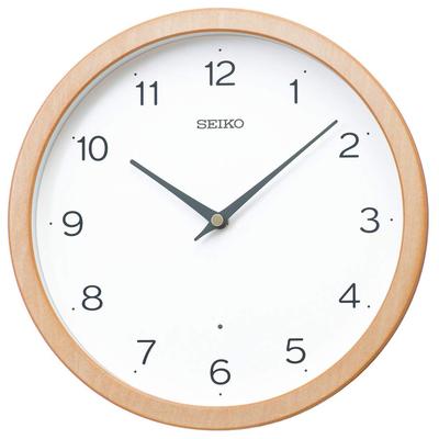 Часы Seiko Аналоговые Настенные Натуральные Диаметр 270 x 48 мм KX267B, Радиоуправляемые часы, Дерево,