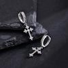 Vnox Full Cubic Zirconia Stones Cross Earrings Men Women,Sparking Rhinestones Cross Dangle Earrings,Unisex Gothic Punk Jewelry