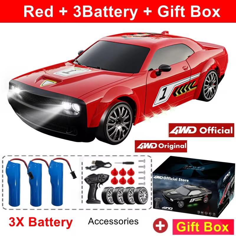 Новый 1:20 RC CAR со светодиодной подсветкой 4WD 2.4G AE86 Drift Cars Professional Racing Toys GTR Model for Children Toys Gifts