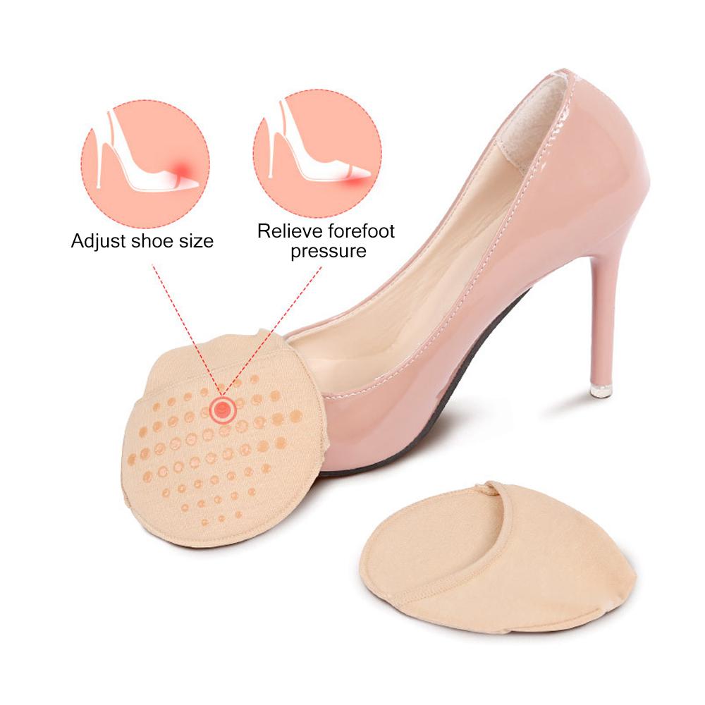 1 Pair Breathable Women's Invisible Toe Cover With Padding Toe Topper Liner Socks Non-Skid Bottom For High Heels Cushions