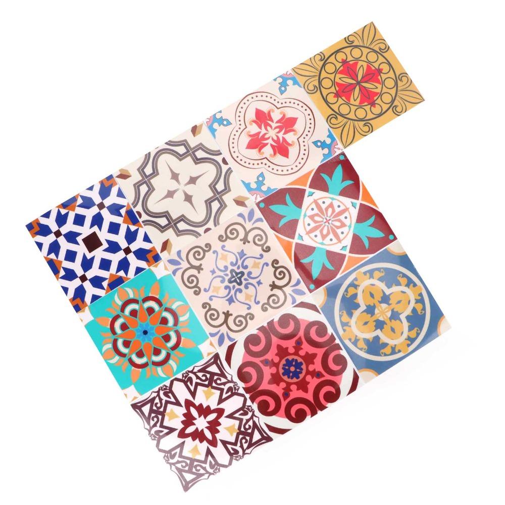 Oil Proof Ceramic Tile Stickers Waterproof Wall Art Stickers Peel and Stick Tile Bathroom Wall