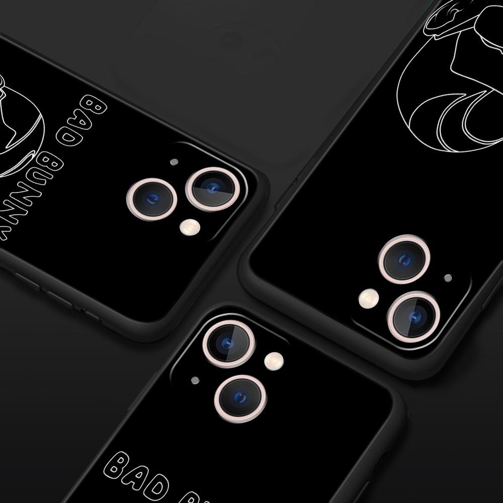 Роскошный мягкий чехол Bad Bunny UN VERANO SIN TI для iPhone 13 15 14 12 11 Pro MAX XR X SE XS 7 8 Plus, черный защитный чехол