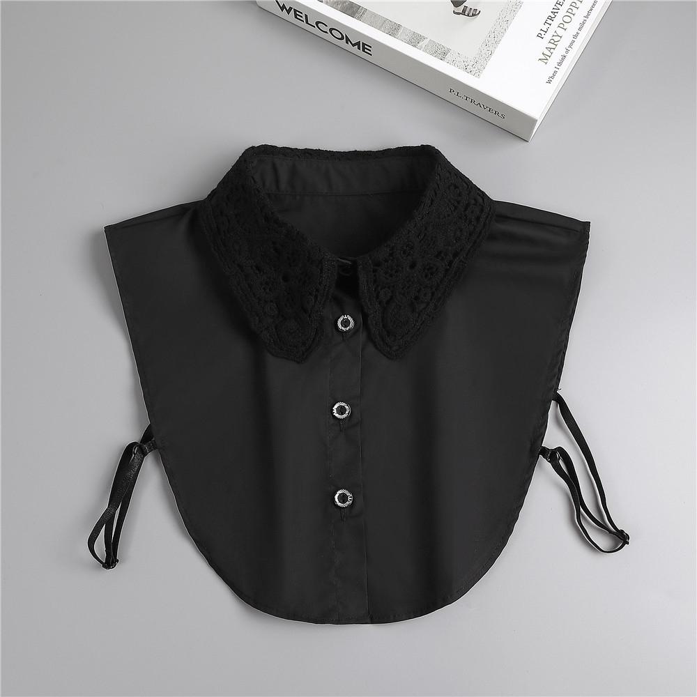 2023 Shirt Fake Collar Lace Black White Shirt Detachable Collar Suit Men Female Shirt Lapel Top Summer Thin Cool Fake Collar