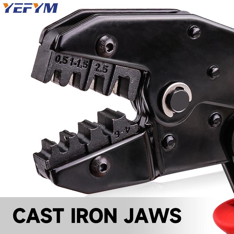 Инструмент для обжима клемм бочкообразного типа, клещи для обжима проводов с храповым механизмом. Подходит для AWG 20-10. (0,5-6 мм²) и служит в качестве электрического обжимного инструмента.