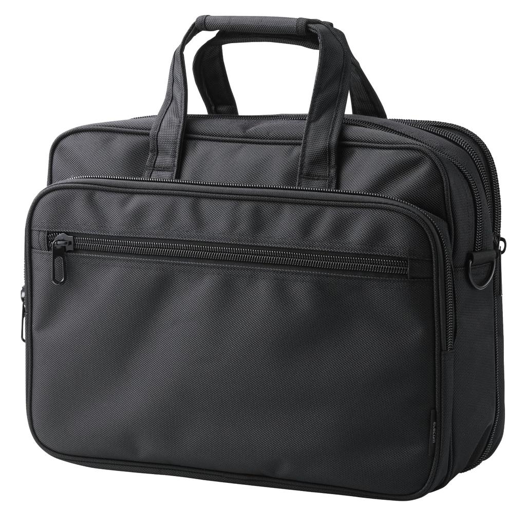Elecom Business Bag Shoulder Bag with Gusset Expansion Function Water Repellent Up To Inch Large Capacity 23L Black 15.6 BM-XCBEX01BK