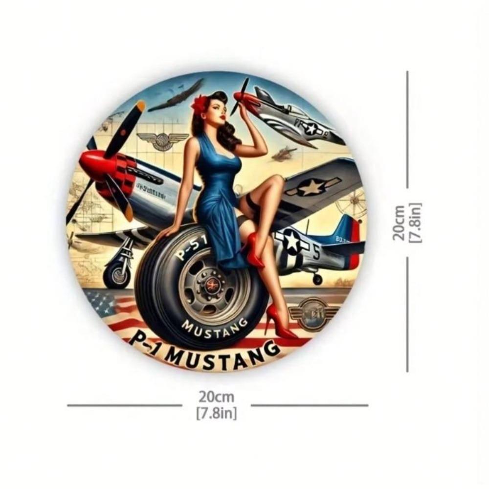 P-51 Mustang Wall Art Metal Decor for Home Bar Garage Room Decor Sign