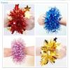 Metallic Tinsel Wrist Corsage Bracelets,Bulk Sparkly Pom Pom Wristbands for Kids Dance Recitals,Cheerleading & Party Decor