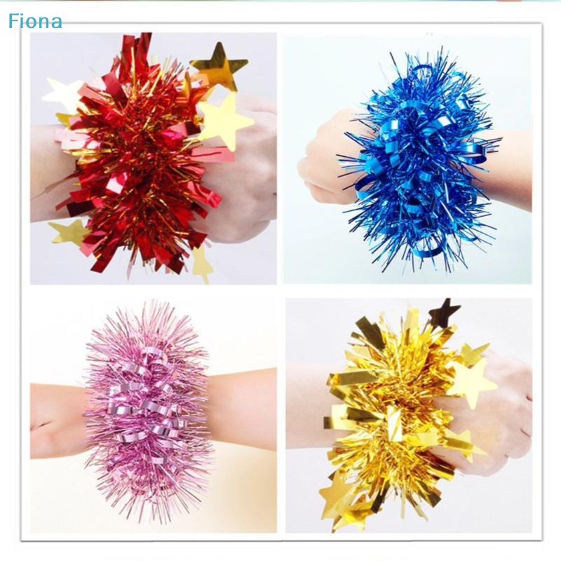 Metallic Tinsel Wrist Corsage Bracelets,Bulk Sparkly Pom Pom Wristbands for Kids Dance Recitals,Cheerleading & Party Decor